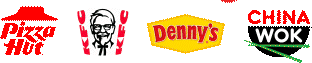 Pizza Hut, KFC, Denny's y China Wok